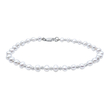 Load image into Gallery viewer, Organic Freshwater Pearl Beaded Bracelet in Sterling Silver