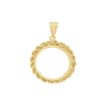 Load image into Gallery viewer, Rope Design American Eagle Coin Frame in 14K Gold