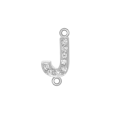 Load image into Gallery viewer, Small Initial Charm with Natural Diamonds with 2 Jump Rings (.005 ct)