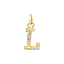 Load image into Gallery viewer, Large Initial Charm with Lab Grown Diamonds in 14K Gold