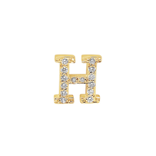 Load image into Gallery viewer, Large Initial Charm with Lab Grown Diamonds Finding in 14K Gold