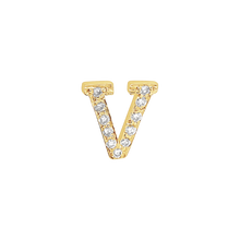 Load image into Gallery viewer, Large Initial Charm with Lab Grown Diamonds Finding in 14K Gold