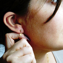 Load image into Gallery viewer, Heavy Heart Ball Earrings in 14K Gold