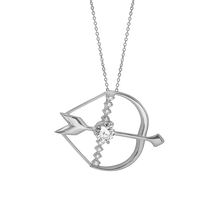 Load image into Gallery viewer, Bow & Arrow Necklace in Sterling Silver (24 x 33 mm)
