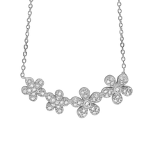 Load image into Gallery viewer, Four Flower Necklace in Sterling Silver (29 x 13 mm)