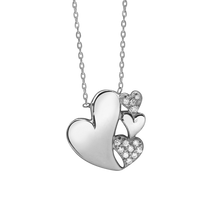 Load image into Gallery viewer, 4 Hearts Necklace in Sterling Silver (16 x 15 mm)