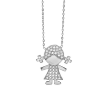 Load image into Gallery viewer, Girl Necklace in Sterling Silver (20 x 18 mm)