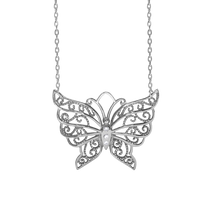 Load image into Gallery viewer, Butterfly Necklace in Sterling Silver (19 x 24 mm)