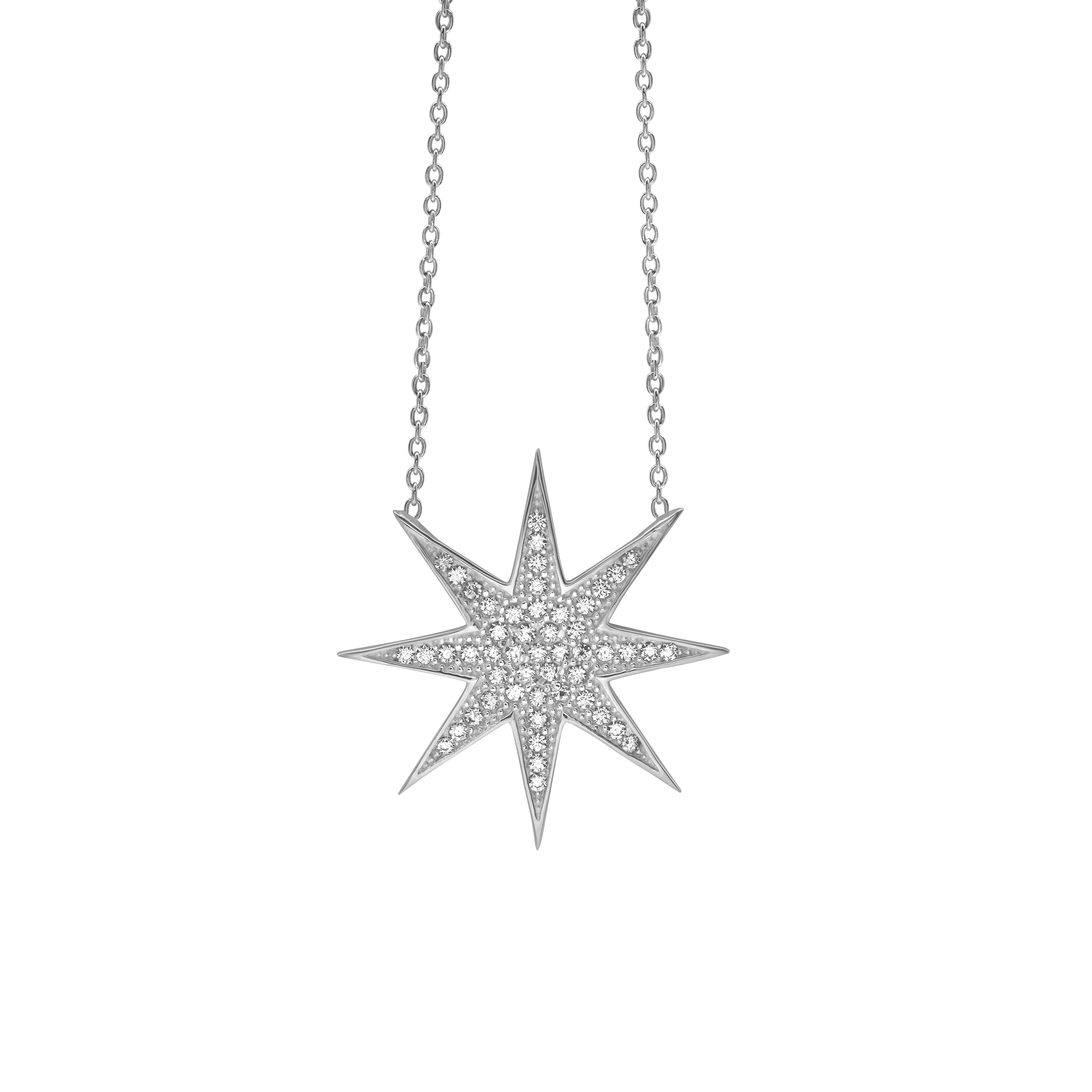 8 Point Star Necklace in Sterling Silver (25 x 25 mm) | ITI NYC