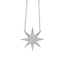Load image into Gallery viewer, 8 Point Star Necklace in Sterling Silver (25 x 25 mm)