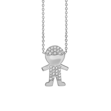 Load image into Gallery viewer, Boy Necklace in Sterling Silver (20 x 13 mm)