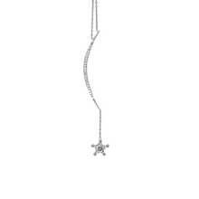 Load image into Gallery viewer, Moon & Shooting Star Necklace in Sterling Silver (73 x 2 mm)