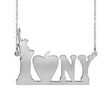 Load image into Gallery viewer, I Heart NY Necklace in Sterling Silver (31 x 22 mm)