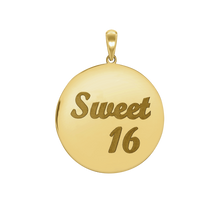 Load image into Gallery viewer, Sweet Sixteen Disc Script Charm (32 x 25mm)