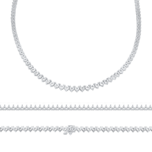 Load image into Gallery viewer, 3 Prong Round Tennis Necklace Mounting in 14K Gold (.10 ct / 3.0 mm)