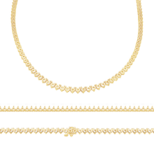 Load image into Gallery viewer, 3 Prong Round Tennis Necklace Mounting in 14K Gold (.10 ct / 3.0 mm)