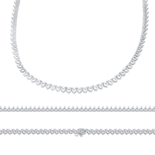 Load image into Gallery viewer, 3 Prong Round Tennis Necklace Mounting in 14K Gold (.15 ct / 3.4 mm)