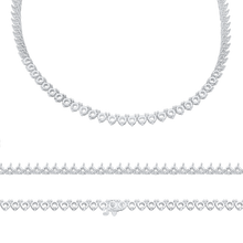 Load image into Gallery viewer, 3 Prong Round Tennis Necklace Mounting in 14K Gold (.20 ct / 3.8 mm)