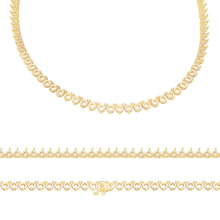 Load image into Gallery viewer, 3 Prong Round Tennis Necklace Mounting in 14K Gold (.20 ct / 3.8 mm)