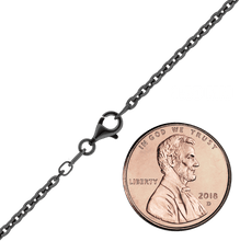 Load image into Gallery viewer, Delancey St. Diamond Cut Cable Chain Necklace in Sterling Silver Black Ruthenium Finish