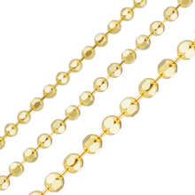 Load image into Gallery viewer, Bulk / Spooled Diamond Cut Round Bead Chain in 14K & 18K Yellow Gold (1.20 mm - 1.90 mm)