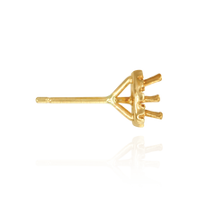 Load image into Gallery viewer, 14K Gold ITI NYC Round Three Prong Halo Earrings