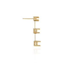 Load image into Gallery viewer, 14K Gold ITI NYC Three Stone Flexible Earrings