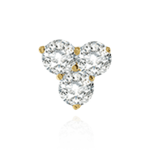 Load image into Gallery viewer, 14K Gold ITI NYC Three Round Stone Cluster Earrings