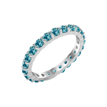 Load image into Gallery viewer, Round Eternity Bands with Diamond or Gemstone Birthstones in 14K White Gold (2.50 mm / .05 ct)