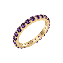 Load image into Gallery viewer, Round Eternity Bands with Diamond or Gemstone Birthstones in 14K Yellow Gold (2.50 mm / .05 ct)