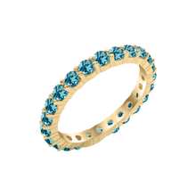 Load image into Gallery viewer, Round Eternity Bands with Diamond or Gemstone Birthstones in 14K Yellow Gold (2.50 mm / .05 ct)