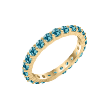 Load image into Gallery viewer, Round Eternity Bands with Diamond or Gemstone Birthstones in 14K Yellow Gold (2.50 mm / .05 ct)