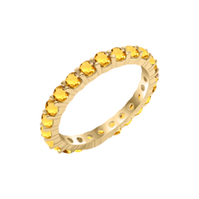 Load image into Gallery viewer, Round Eternity Bands with Diamond or Gemstone Birthstones in 14K Yellow Gold (2.50 mm / .05 ct)