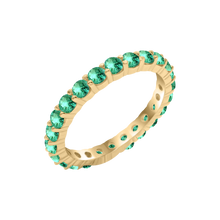 Load image into Gallery viewer, Round Eternity Bands with Diamond or Gemstone Birthstones in 14K Yellow Gold (2.50 mm / .05 ct)