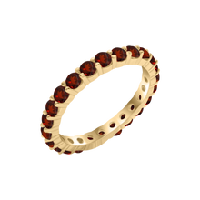 Load image into Gallery viewer, Round Eternity Bands with Diamond or Gemstone Birthstones in 14K Yellow Gold (2.50 mm / .05 ct)