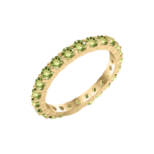 Load image into Gallery viewer, Round Eternity Bands with Diamond or Gemstone Birthstones in 14K Yellow Gold (2.50 mm / .05 ct)