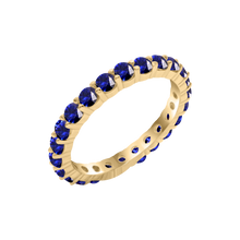 Load image into Gallery viewer, Round Eternity Bands with Diamond or Gemstone Birthstones in 14K Yellow Gold (2.50 mm / .05 ct)