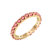 Load image into Gallery viewer, Round Eternity Bands with Diamond or Gemstone Birthstones in 14K Yellow Gold (2.50 mm / .05 ct)
