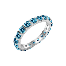 Load image into Gallery viewer, Round Eternity Bands with Diamond or Gemstone Birthstones in 14K White Gold (3.00 mm / .10 ct)
