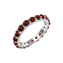 Load image into Gallery viewer, Round Eternity Bands with Diamond or Gemstone Birthstones in 14K White Gold (3.00 mm / .10 ct)