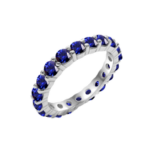 Load image into Gallery viewer, Round Eternity Bands with Diamond or Gemstone Birthstones in 14K White Gold (3.00 mm / .10 ct)