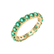 Load image into Gallery viewer, Round Eternity Bands with Diamond or Gemstone Birthstones in 14K Yellow Gold (3.00 mm / .10 ct)