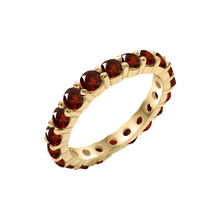 Load image into Gallery viewer, Round Eternity Bands with Diamond or Gemstone Birthstones in 14K Yellow Gold (3.00 mm / .10 ct)