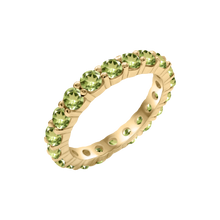 Load image into Gallery viewer, Round Eternity Bands with Diamond or Gemstone Birthstones in 14K Yellow Gold (3.00 mm / .10 ct)