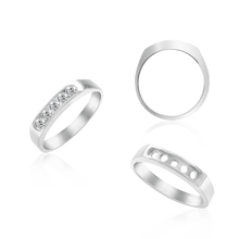 Load image into Gallery viewer, ITI NYC 5 Stone Round Channel Anniversary Band