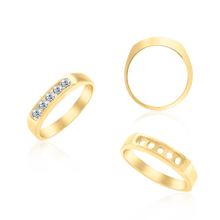 Load image into Gallery viewer, ITI NYC 5 Stone Round Channel Anniversary Band