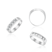 Load image into Gallery viewer, ITI NYC 5 Stone Round Channel Anniversary Band