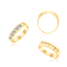 Load image into Gallery viewer, ITI NYC 5 Stone Round Channel Anniversary Band