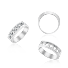 Load image into Gallery viewer, ITI NYC 5 Stone Round Channel Anniversary Band