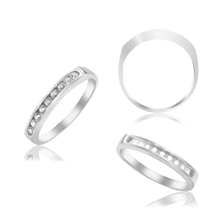 Load image into Gallery viewer, ITI NYC 9 Stone Round Channel Anniversary Band